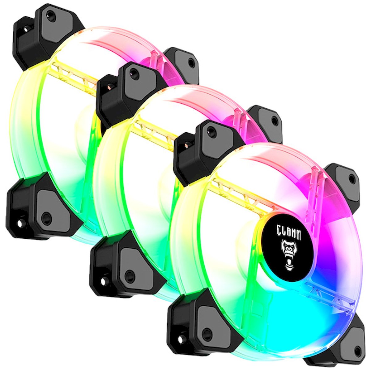 Clanm Vex ARGB 120mm ARGB Preto Kit 3 Fans