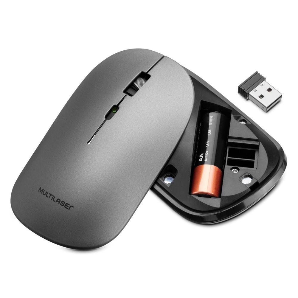 Multilaser Grafite Sem Fio e Bluetooth MO333