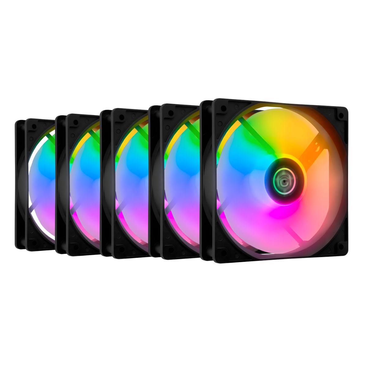 TGT Striker Rainbow 120mm RGB Kit 5 Fans TGT-STK5-BLRBW