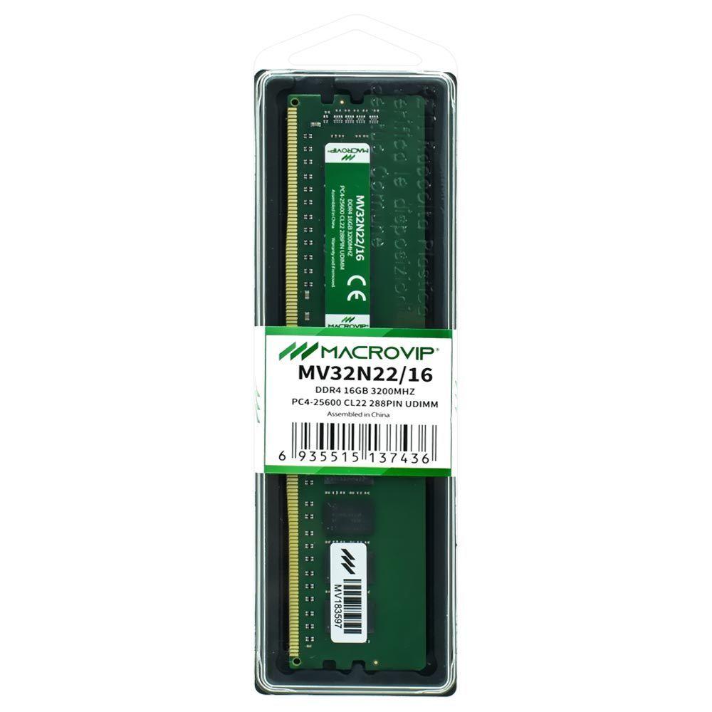 Macrovip 16GB (1x16GB) DDR4 3200MHz CL22 UDIMM MV32N22-16