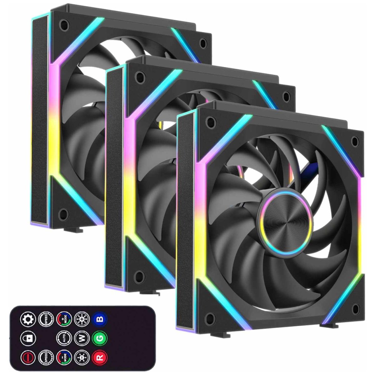 SuperFrame Pulse 120mm ARGB Preto Kit 3 Fans SF-FN-PSK12ABKITCTRL