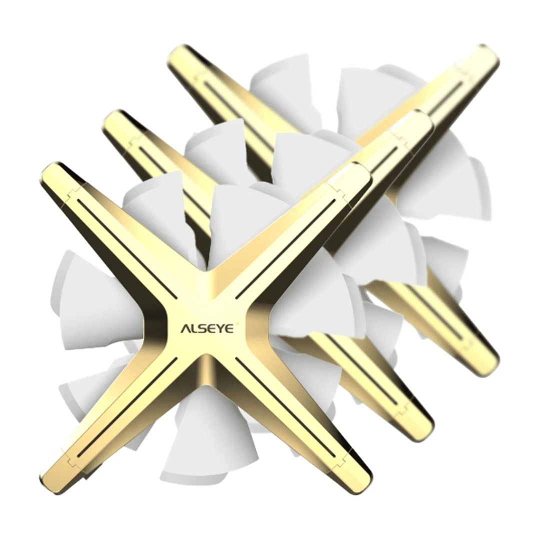 Alseye X12 120mm ARGB Dourado Kit 3 Fans 11327