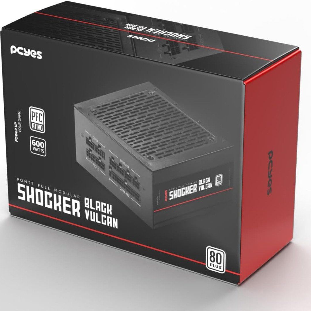 PCYES Shocker FM600WBV 600W Full Modular 80 Plus Standard Black Vulcan