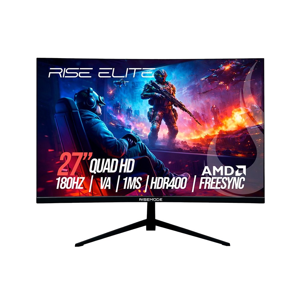 Rise Mode Prime 27" Curvo Preto RM-MOG-27C1802K-B