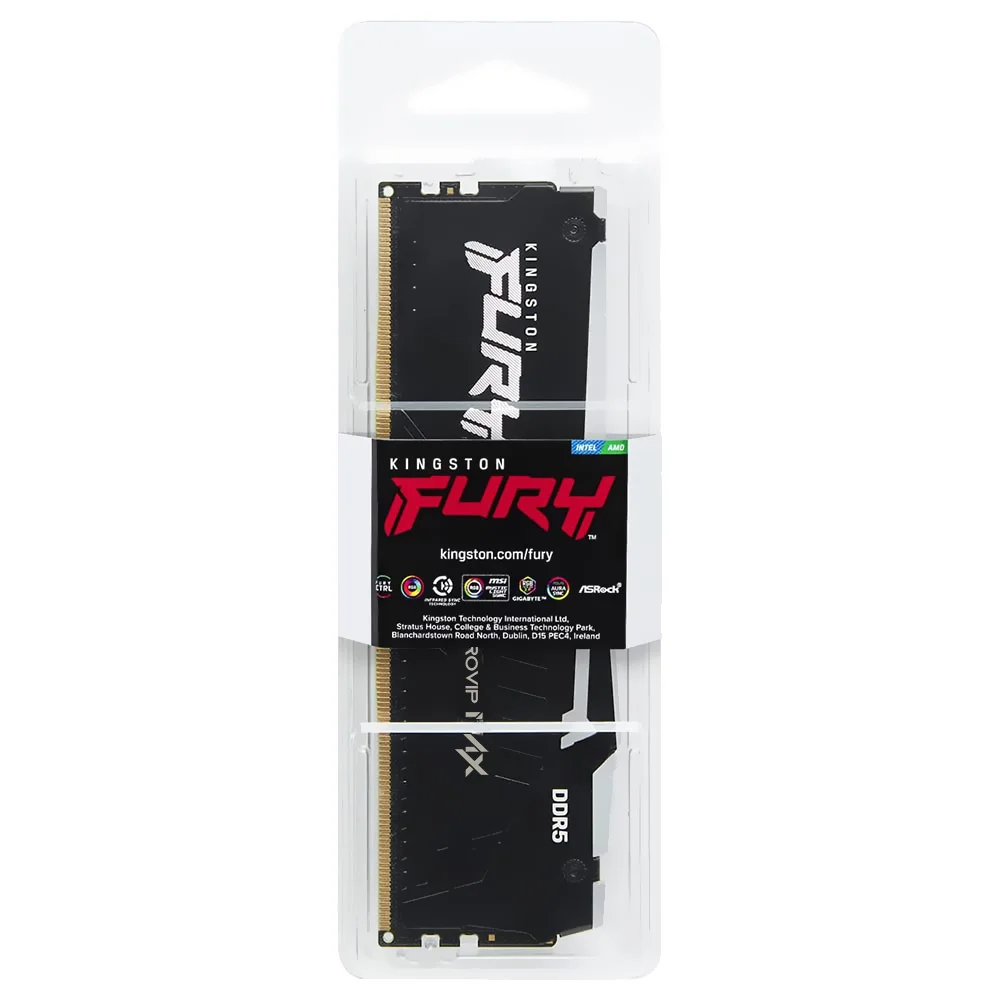 Kingston Macrovip Max by Kingston Fury 16GB (1x16GB) DDR5 6000MHz CL36 Preto RGB UDIMM KF560C36BBE2A-16CLLB