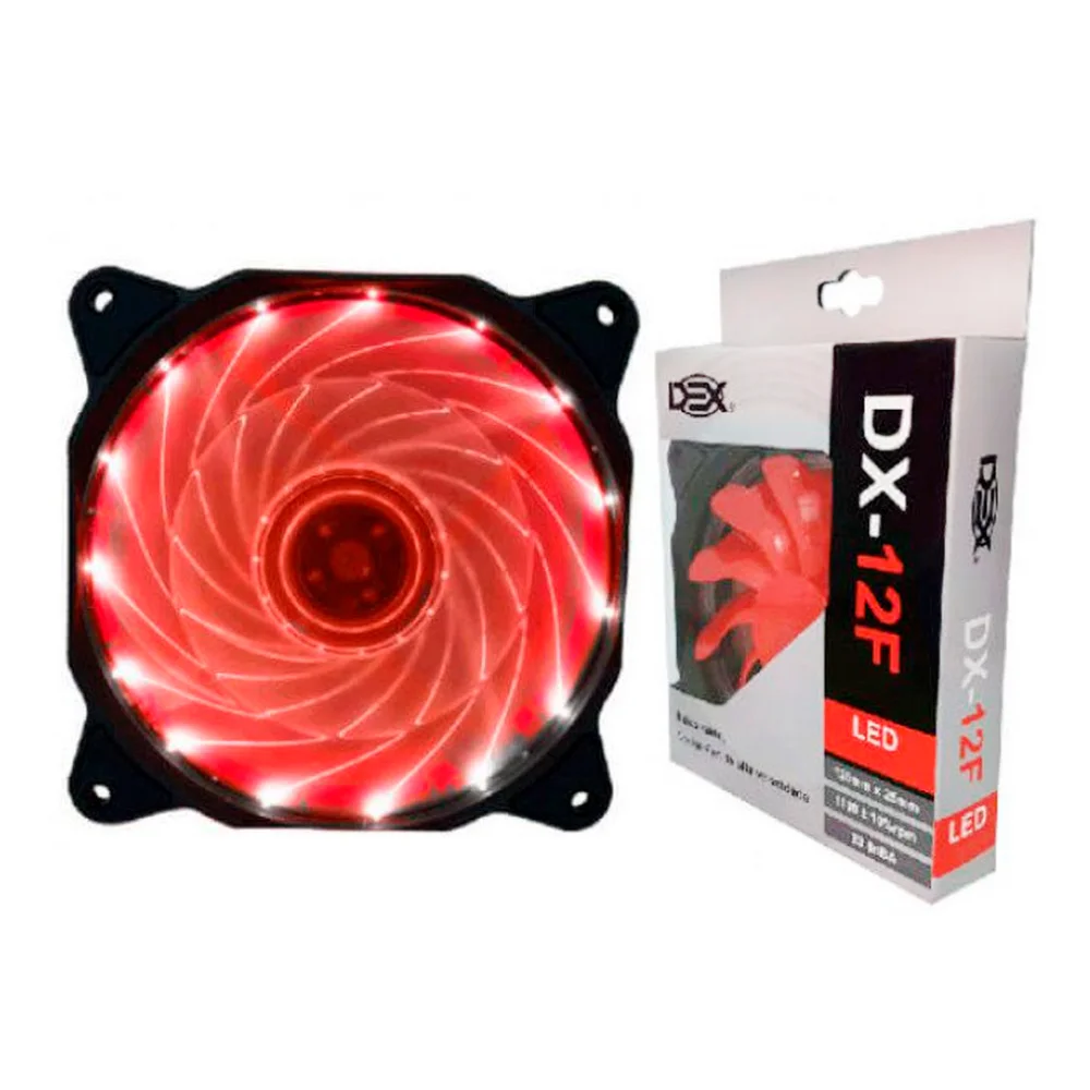 DEX Cooler FAN DX-12F 120mm LED Vermelho DX-12F