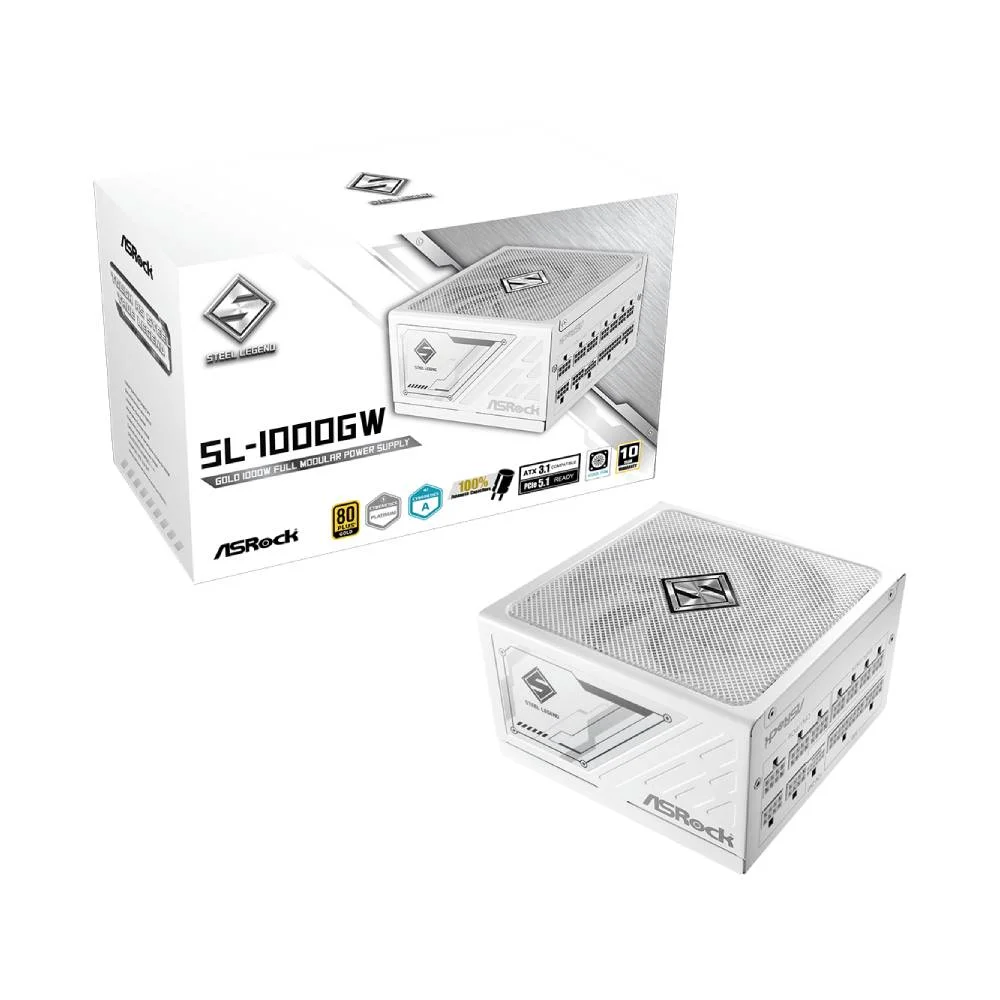 Asrock Steel Legend SL-1000GW 1000W 80 Plus Gold Full Modular White