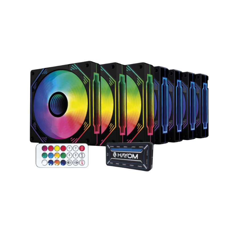 Hayom RGB 120mm RGB Preto Kit 7 Fans FC1308