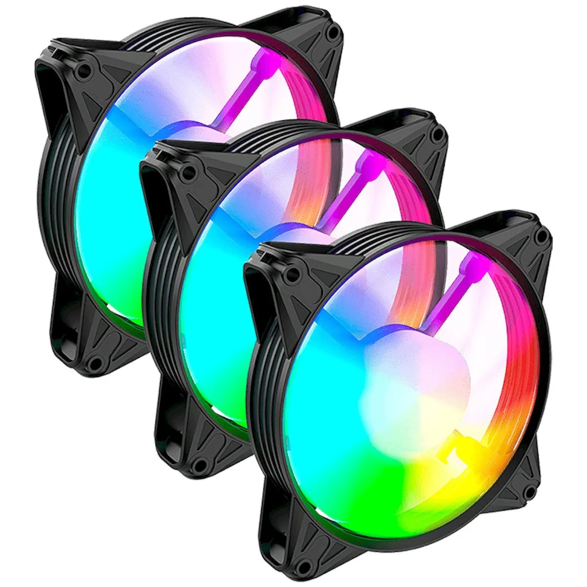 Clanm Eurus 120mm RGB Preto Kit 3 Fans KITEURUSRGB4P