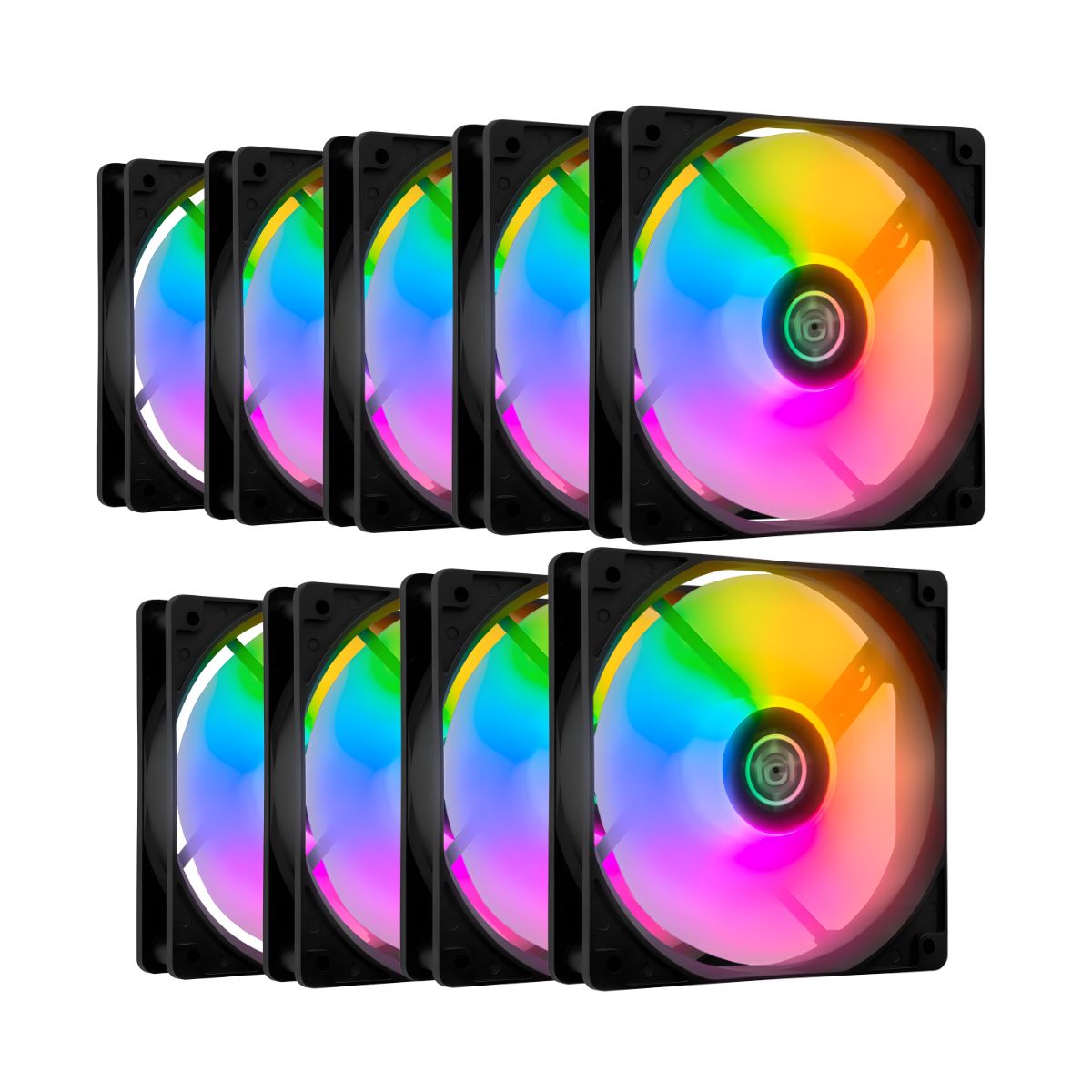 TGT Striker Rainbow 120mm RGB Kit 9 Fans TGT-STK9-BLRBW