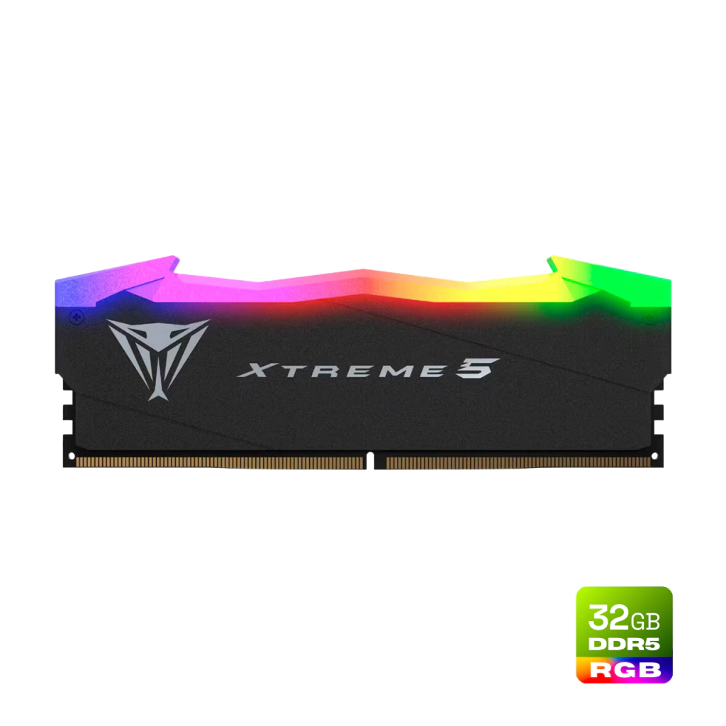 Patriot Viper Xtreme 32GB (2x16GB) DDR5 7800MHz CL38 Preta RGB UDIMM
