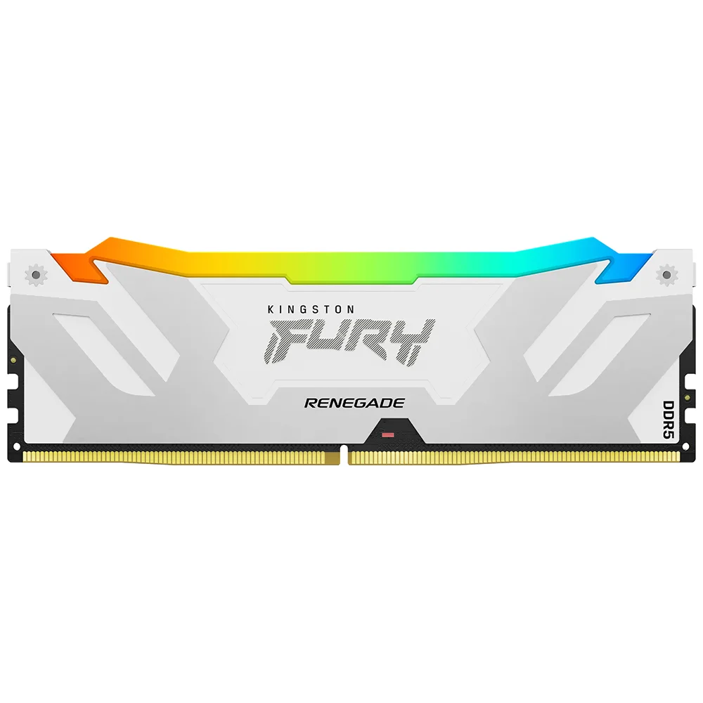 Kingston Fury Renegade 16GB (1x16GB) DDR5 7600MHz CL38 Branco / Prata RGB UDIMM KF576C38RWA-16