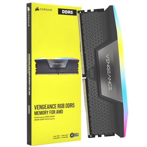 Corsair Vengeance RGB 16GB (1x16GB) DDR5 5600MHz CL40 Preto RGB UDIMM CMH16GX5M1B5600Z40