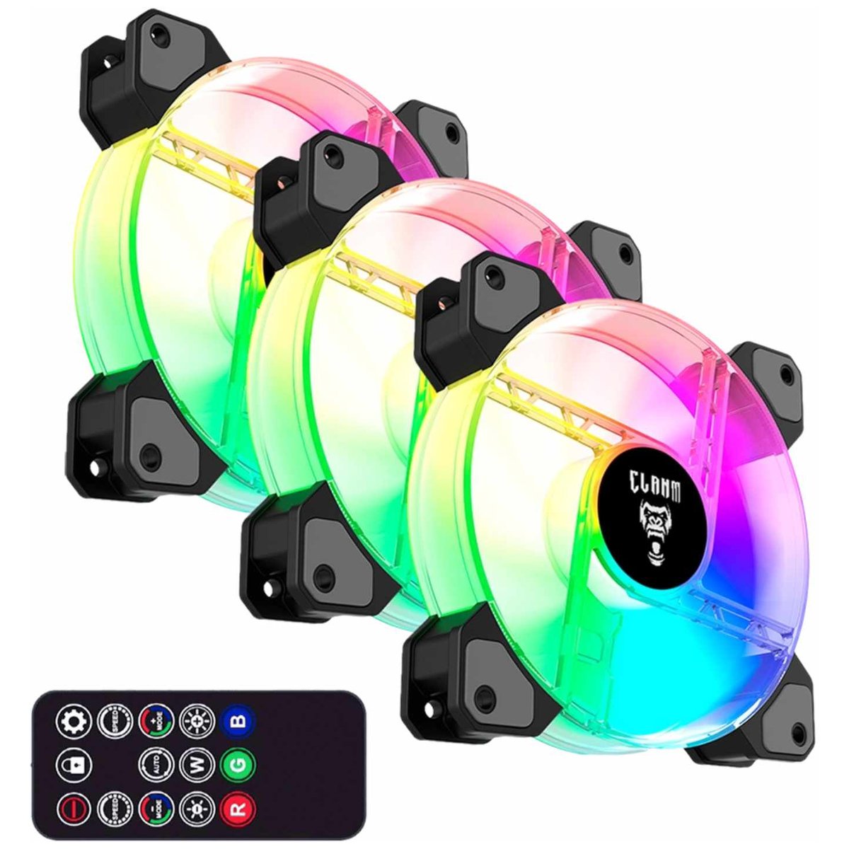 Clanm Vex 120mm ARGB Preto Kit 3 Fans CLANMVEXKITCTRL