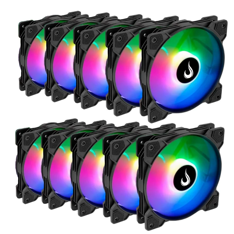 Rise Mode X ARGB 120mm ARGB Preto Kit 10 Fans RM-XLD-ARGB