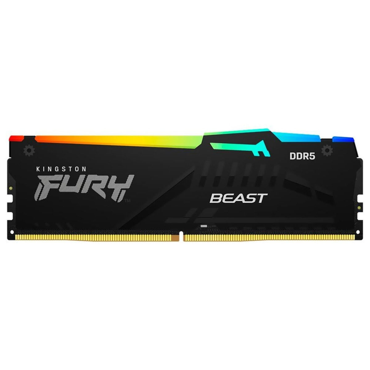 Kingston Fury Beast 16GB (1x16GB) DDR5 5600MHz CL36 Preto RGB UDIMM KF556C36BBEA-16