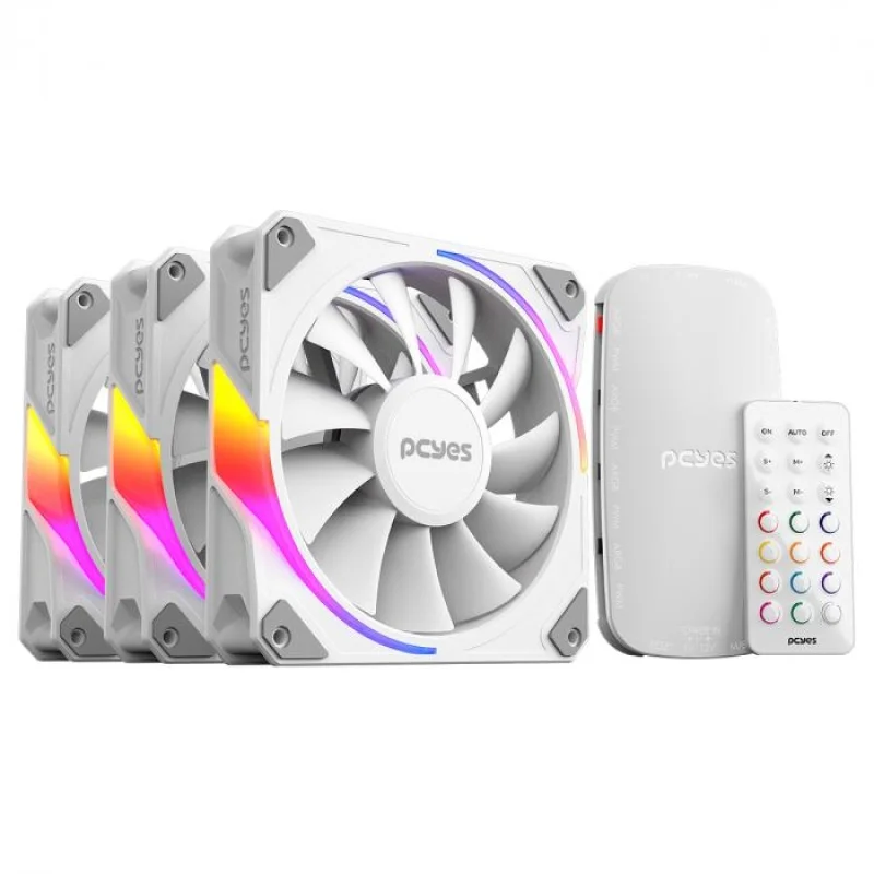 PCyes Sangue Frio 3 White Ghost 120mm ARGB Branco Kit 3 Fans
