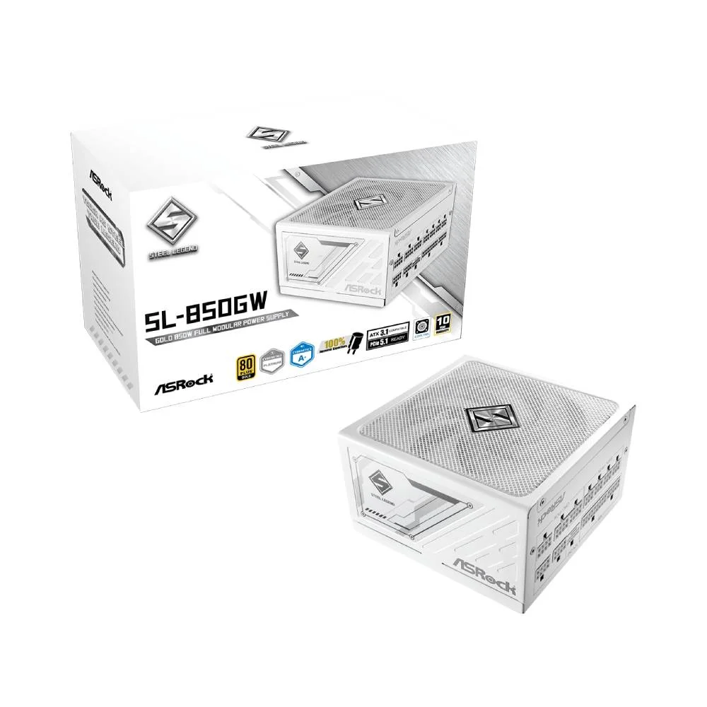 ASRock Steel Legend SL-850GW 850W 80 Plus Gold Full Modular White