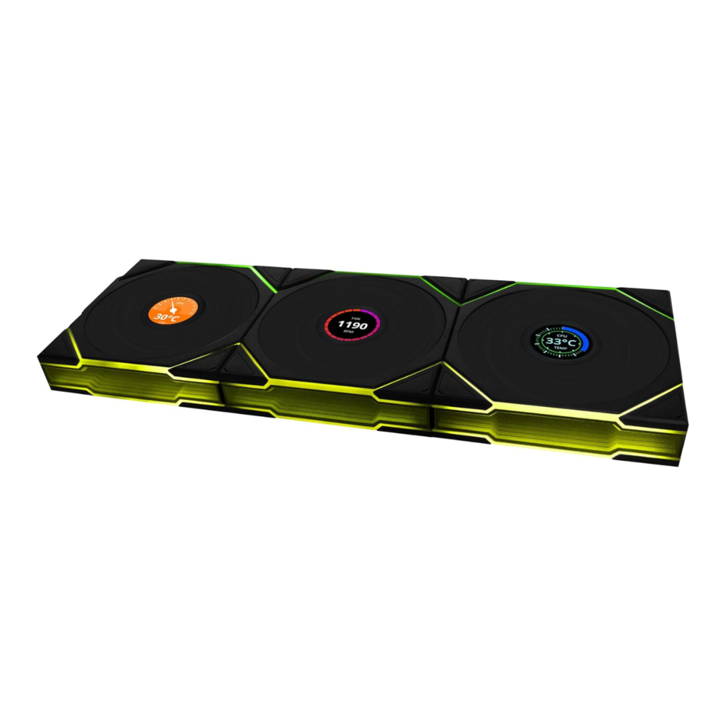 Lian Li UNI FAN TL Wireless LCD 120mm RGB Preto Kit 3 Fans 12TLLCD1W3B
