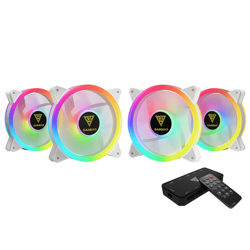 Gamdias Aeolus M2-1204R WH 120mm ARGB Branco Kit 4 Fans AEOLUS M2-1204R WH