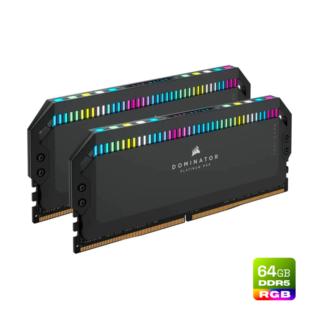 Corsair Dominator Platinum RGB 64GB (2x32GB) DDR5 6600MHz CL32 Preto RGB CMT64GX5M2B6600C32