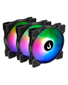 Rise Mode X 120mm ARGB Preto Kit 3 Fans RM-XLD-01-ARGB