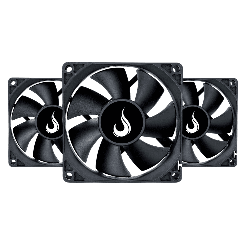 Rise Mode Black 80mm Preto Kit 3 Fans RM-BK-02-FB