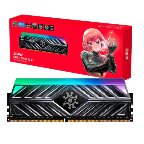ADATA XPG Spectrix D41 8GB (1x8GB) DDR4 3200MHz CL16 Preta RGB UDIMM AX4U32008G16A-ST41