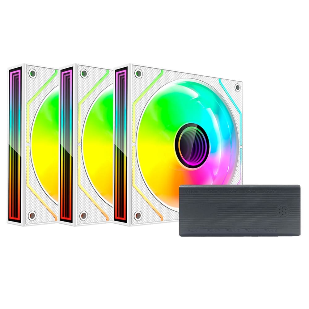 C3Tech F9-L660WHRGB 120mm ARGB Branco Kit 3 Fans F9-L660WHRGB