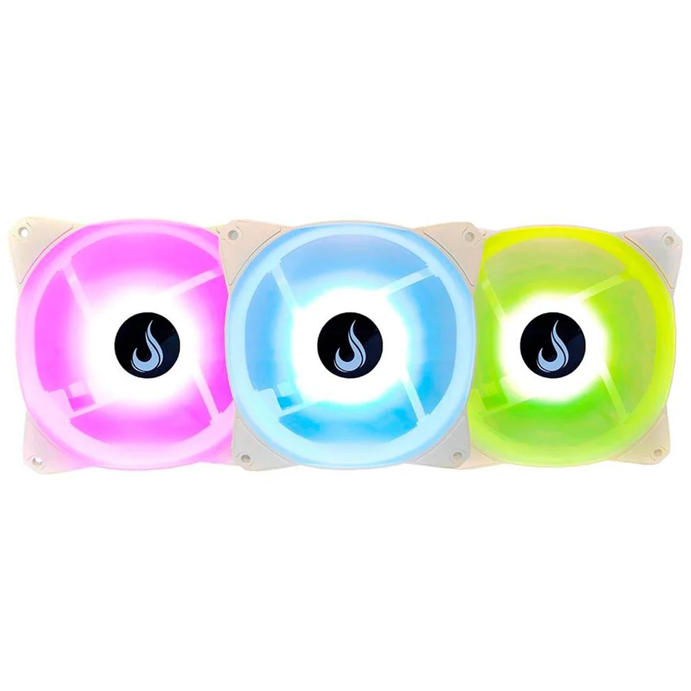 Rise Mode CF-02 120mm RGB Branco Kit 3 Fans RM-CF-02-RGB
