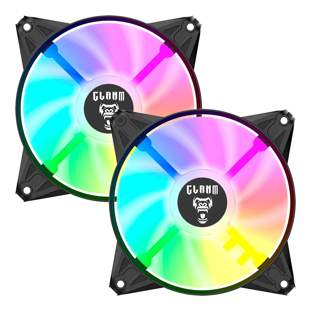 Clanm Eurus RGB Rainbow 120mm RGB Preto Kit 2 Fans