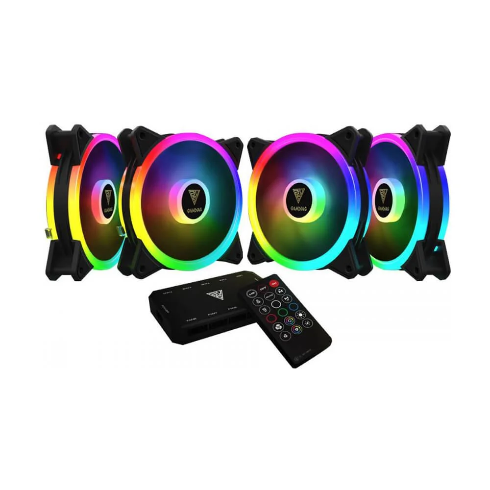 GAMDIAS Aeolus M2-1204R 120mm ARGB Wireless Kit 4 Fans M2-1204R