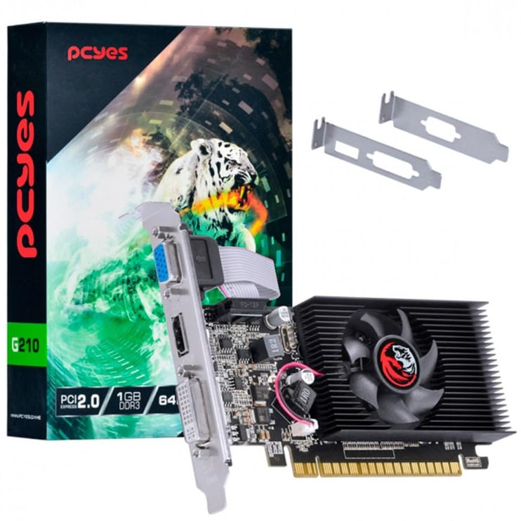 Pcyes NVIDIA GeForce G210 1GB DDR3 64-bit Low Profile