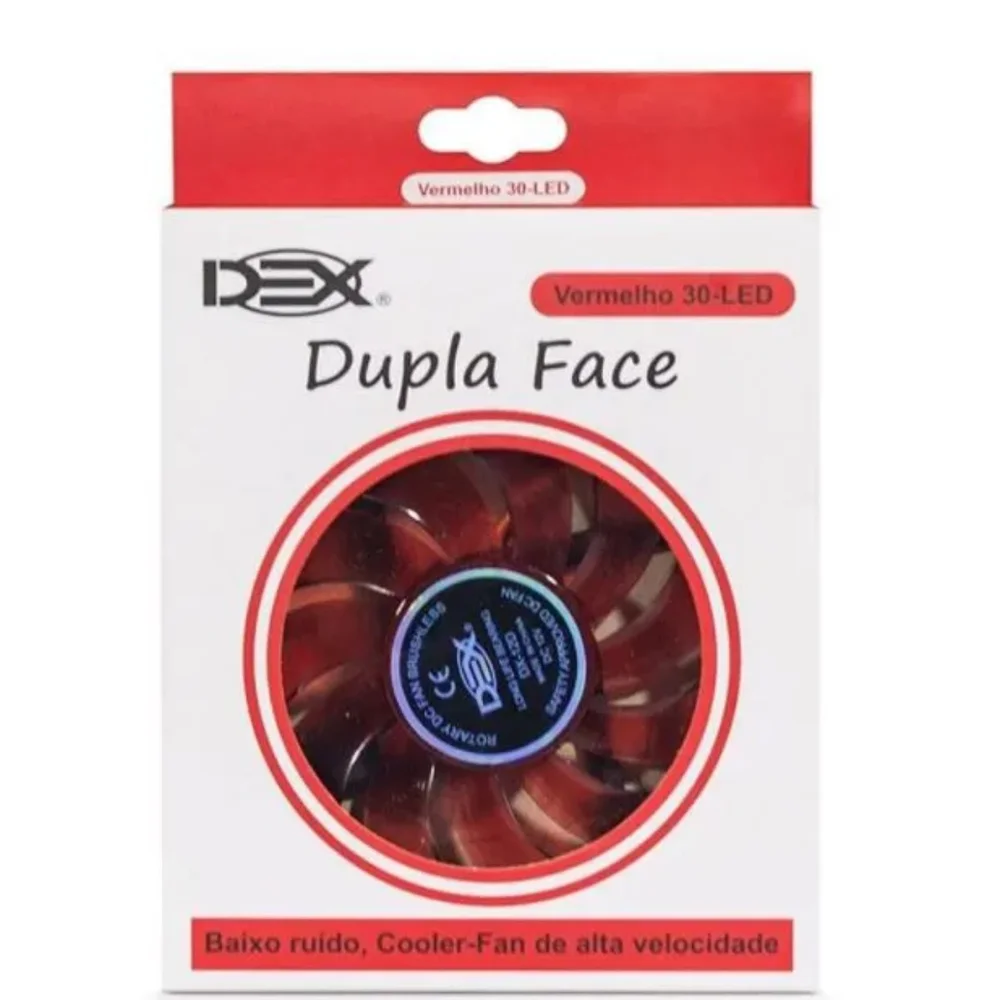 DEX Dupla Face 120mm LED Vermelho DX-12D