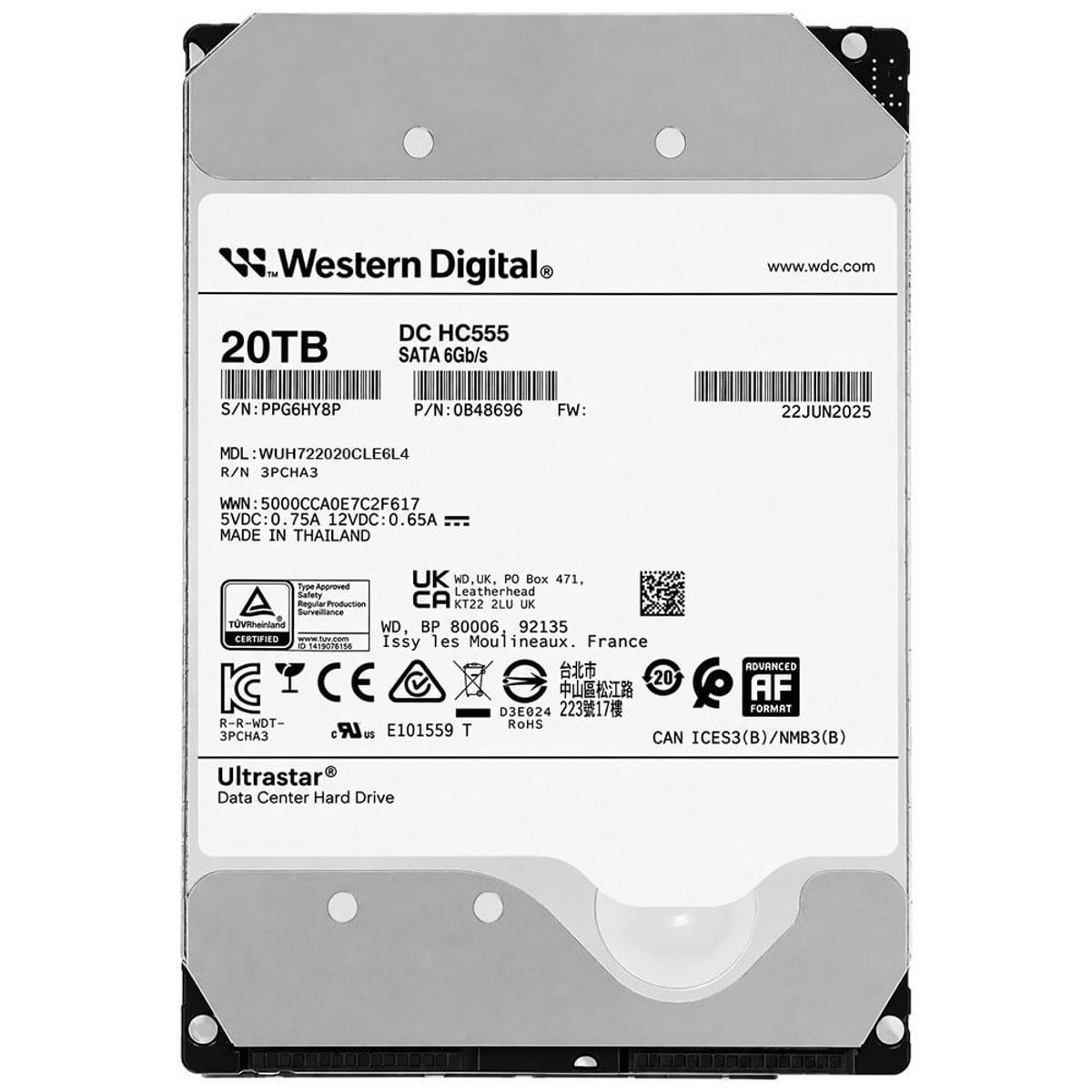 Western Digital Ultrastar DC HC555 20TB WUH722020CLE6L4