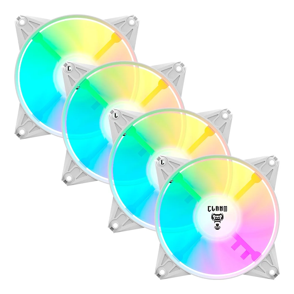 Clanm Snow Eurus 120mm ARGB Branco Kit 4 Fans