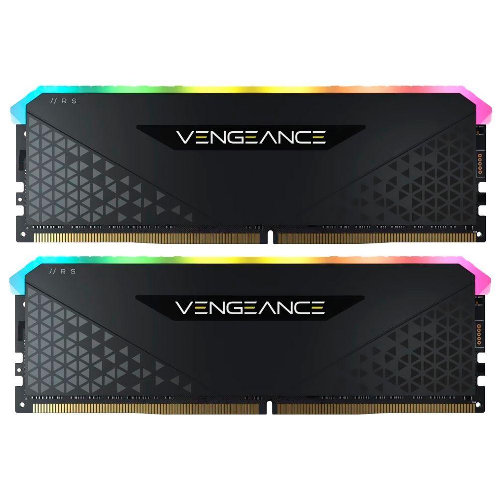 Corsair Vengeance RGB RS 16GB (2x8GB) DDR4 3200MHz Preto RGB UDIMM CMG16GX4M2E3200C16
