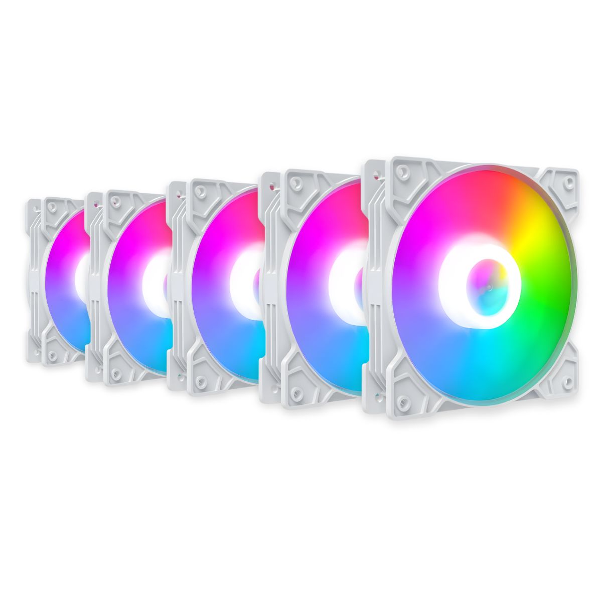 Snaker Shadow Argb 120mm ARGB Branco Kit 5 Fans