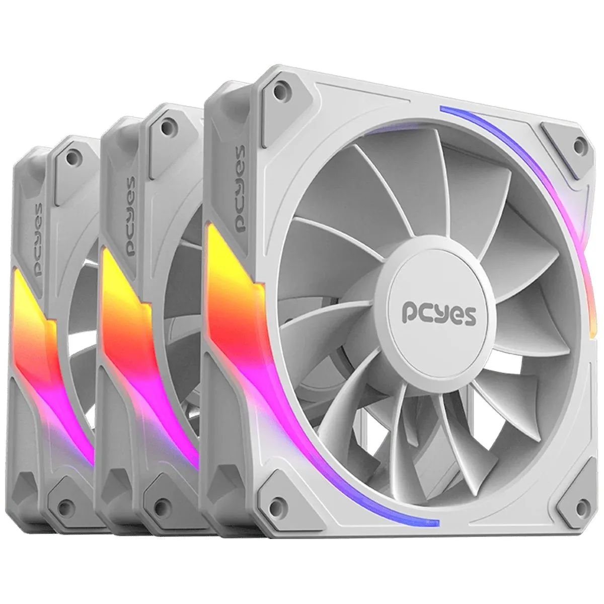 PcYes Sangue Frio 3 120mm ARGB Branco Reverse Kit 3 Fans K3ARGBSF3WGRVBR