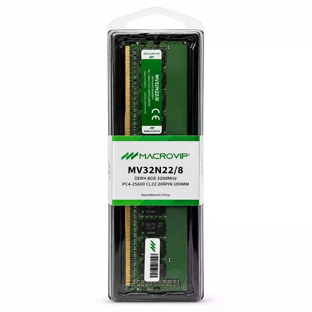 Macrovip 8GB (1x8GB) DDR4 3200MHz CL22 Preto UDIMM MV32N22/8I
