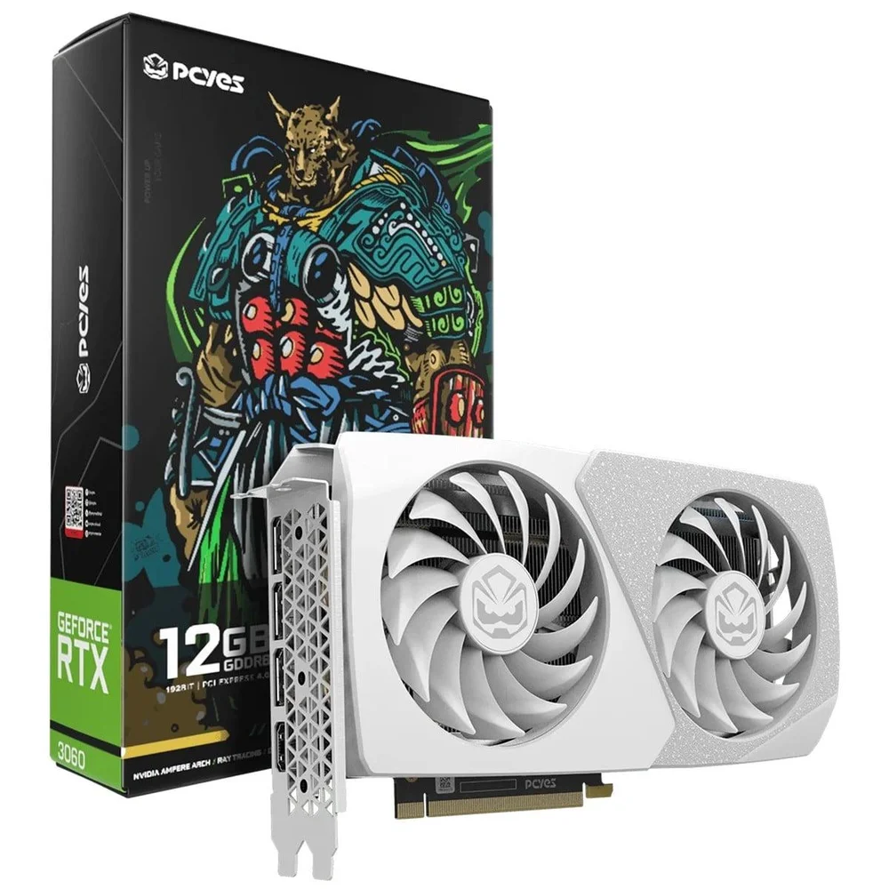 PCYES GeForce RTX 3060 Projeto Edge White 12GB GDDR6 192-bit