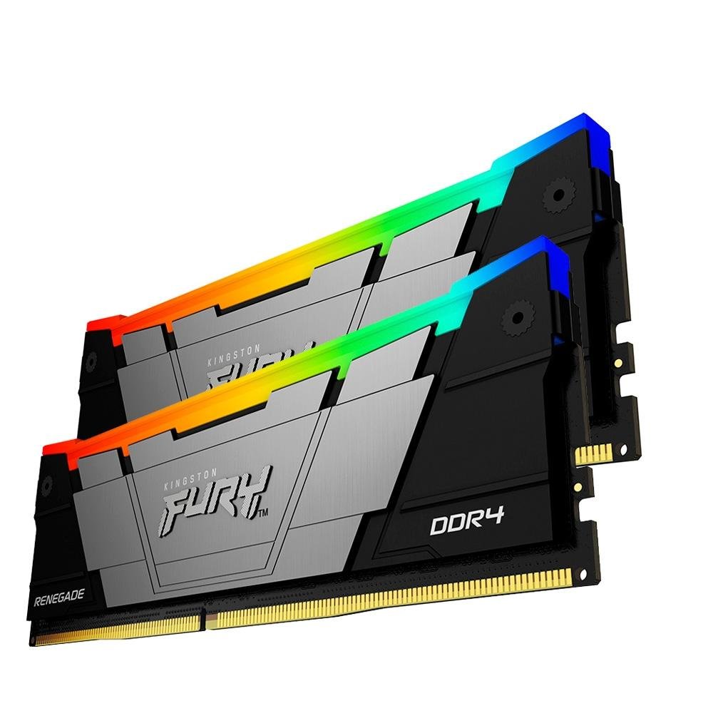 Kingston Fury Renegade 16GB (2x8GB) DDR4 3600MHz CL16 Preto RGB UDIMM KF436C16RB2AK2/16