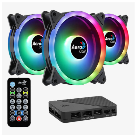 AeroCool Duo 12 Pro 120mm ARGB Preto Kit 3 Fans