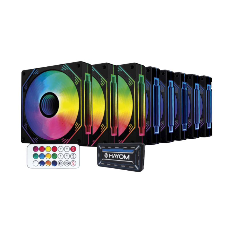 Hayom RGB 120mm RGB Preto Kit 8 Fans FC1308