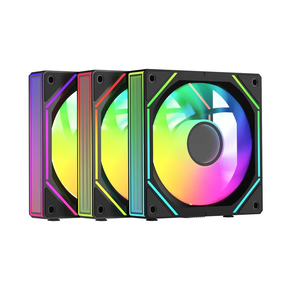 Ocypus Gamma F12 Uni Pwm 120mm ARGB Preto Kit 3 Fans