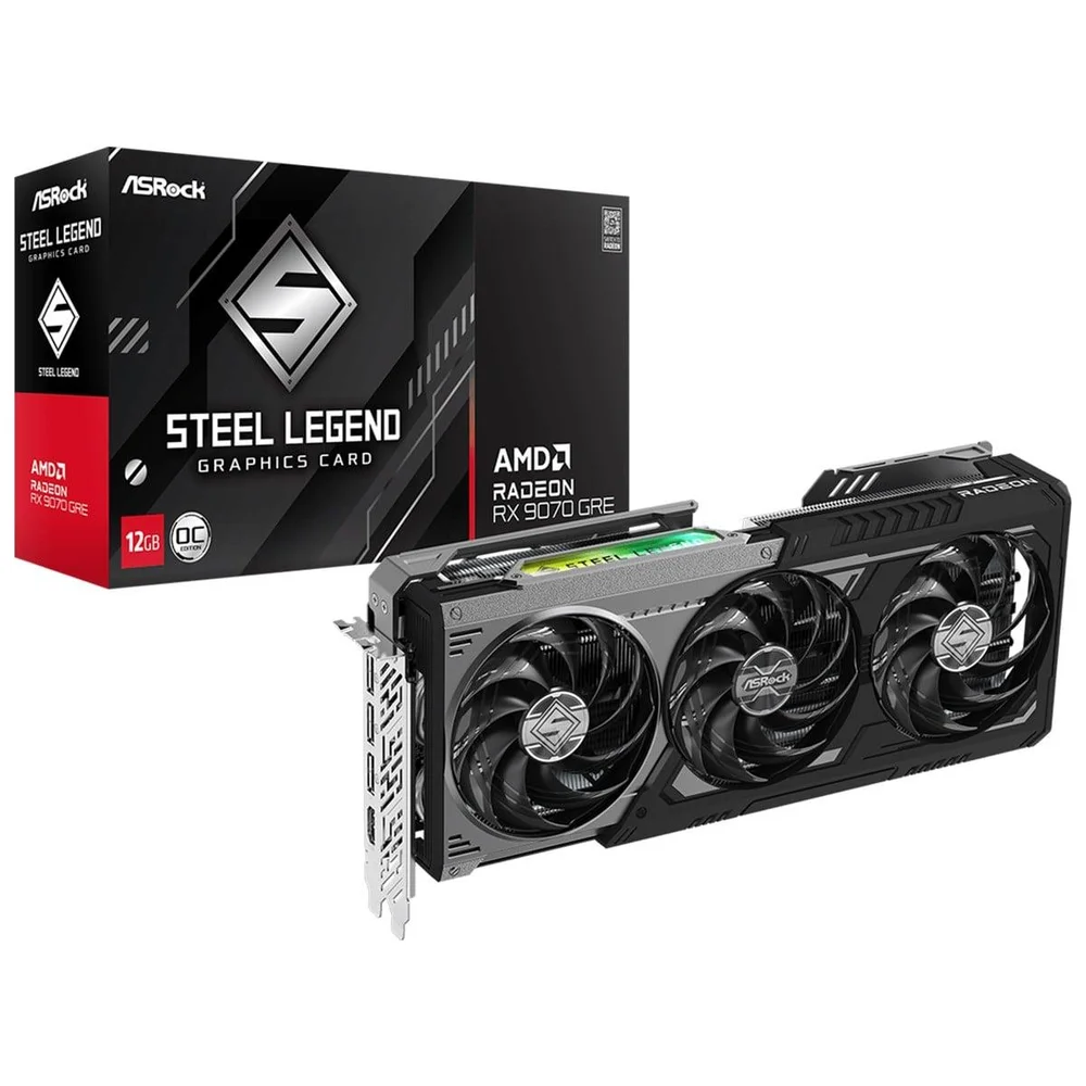ASRock AMD Radeon RX 9070 GRE Steel Legend Dark OC 12GB GDDR6