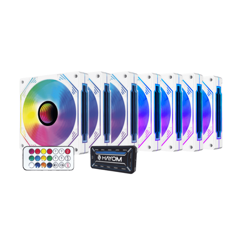 Hayom FC1309 120mm RGB Branco Kit 7 Fans FC1309