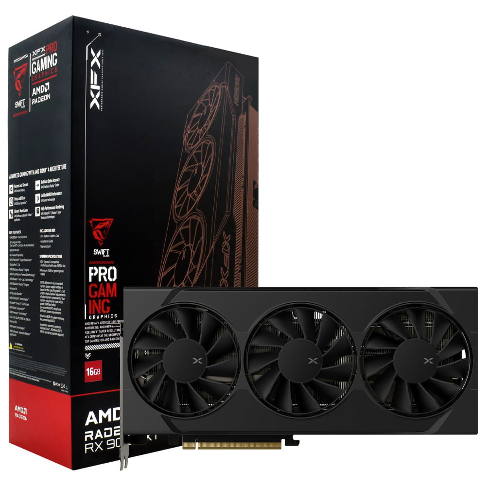 XFX Swift AMD Radeon RX 9070 XT Triple Fan Gaming Edition 16GB GDDR6