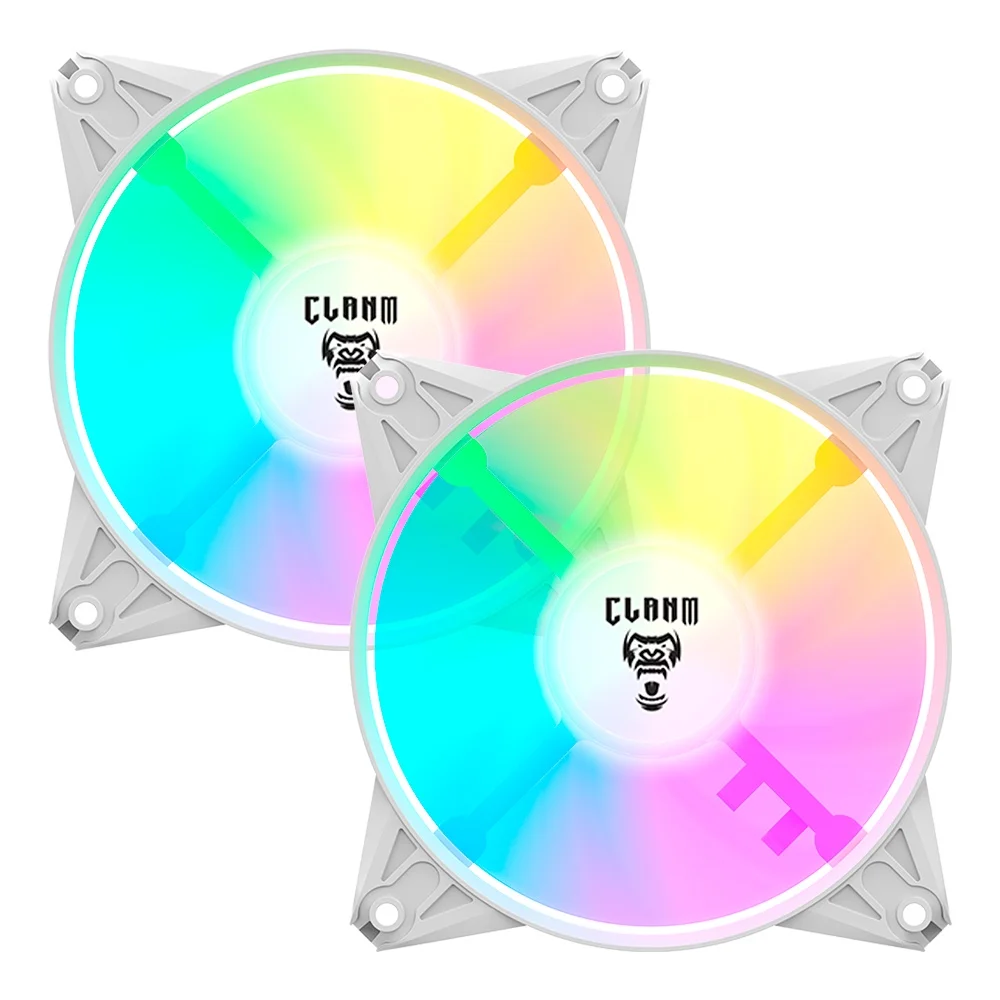 Clanm Snow 120mm ARGB Branco Kit 2 Fans
