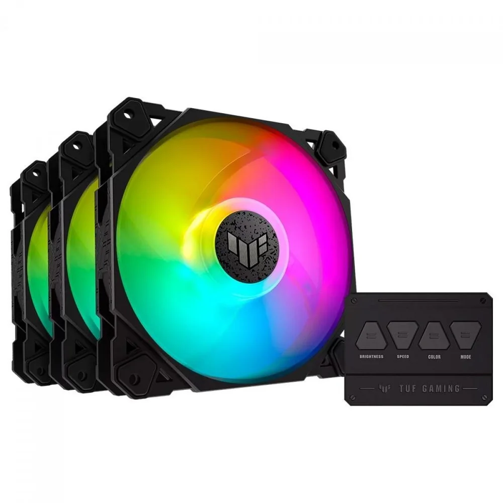 Asus TUF Gaming TF120 120mm ARGB Preto Kit 3 Fans 90DA0030-B08030